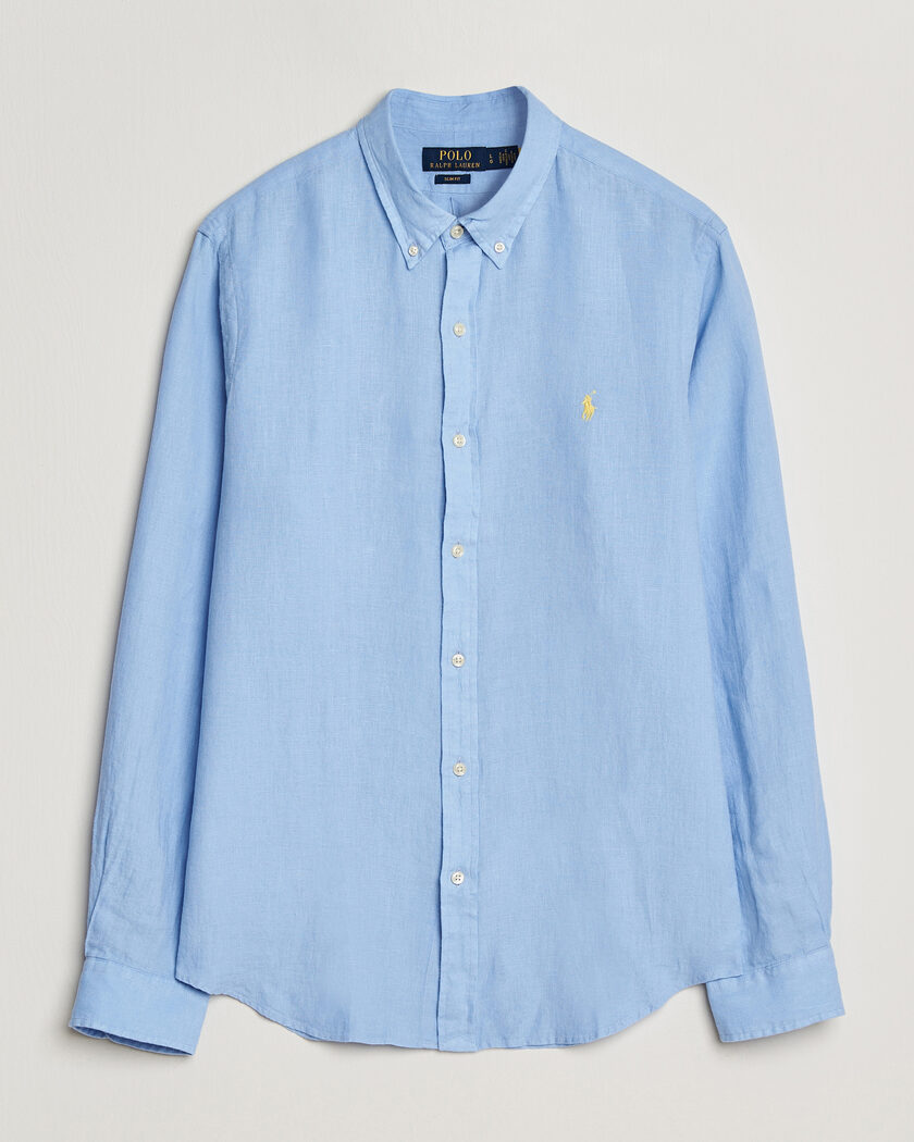 Polo Ralph Lauren Slim Fit Linen Shirt Austin Blue – Blå