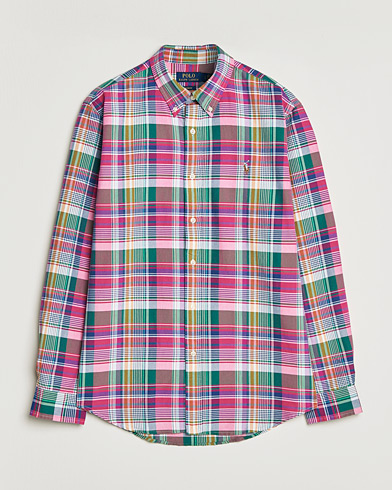 Polo Ralph Lauren Custom Fit Checked Oxford Shirt Pink/Blue Multi – Flerfarvet