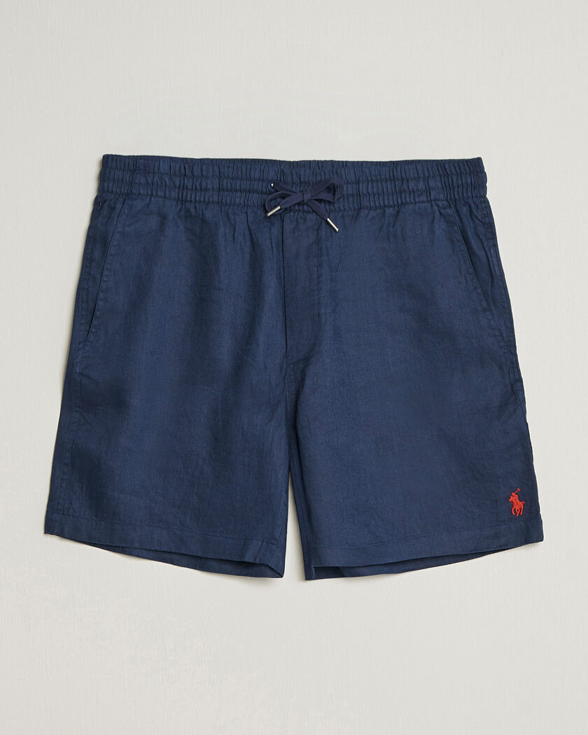 Polo Ralph Lauren Dyed Linen Shorts Newport Navy – Blå