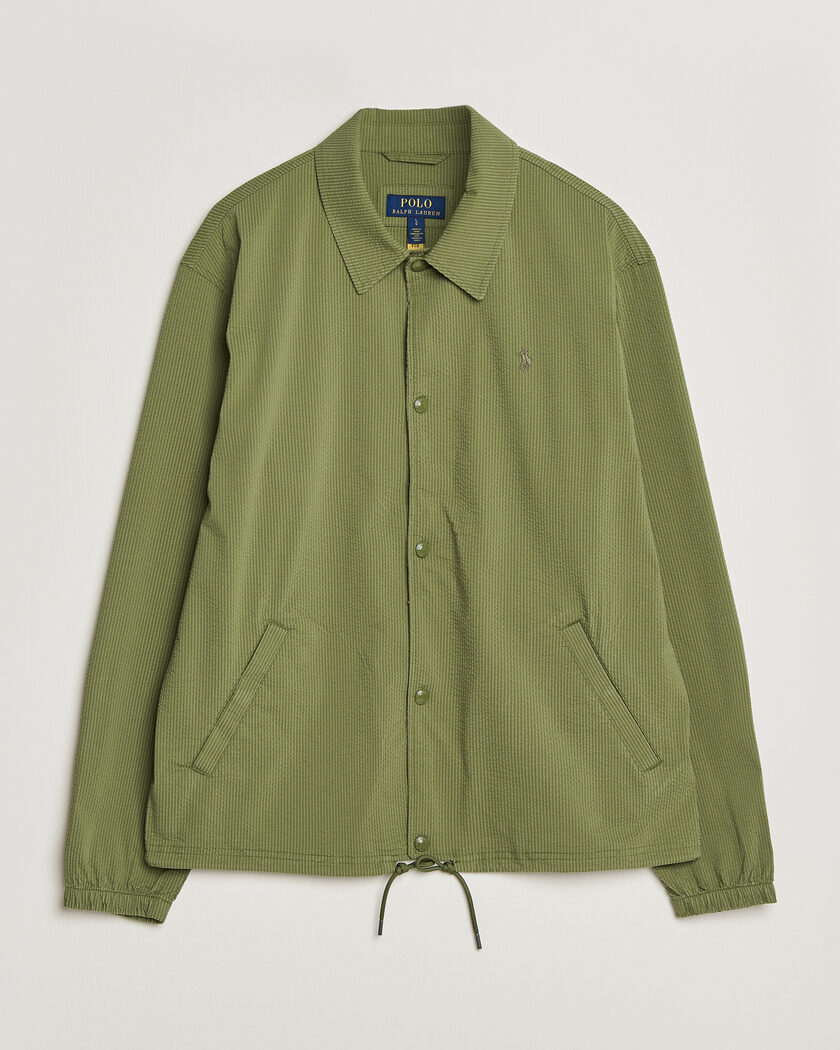 Polo Ralph Lauren Seersucker Windbreaker Jacket Supply Olive – Grøn