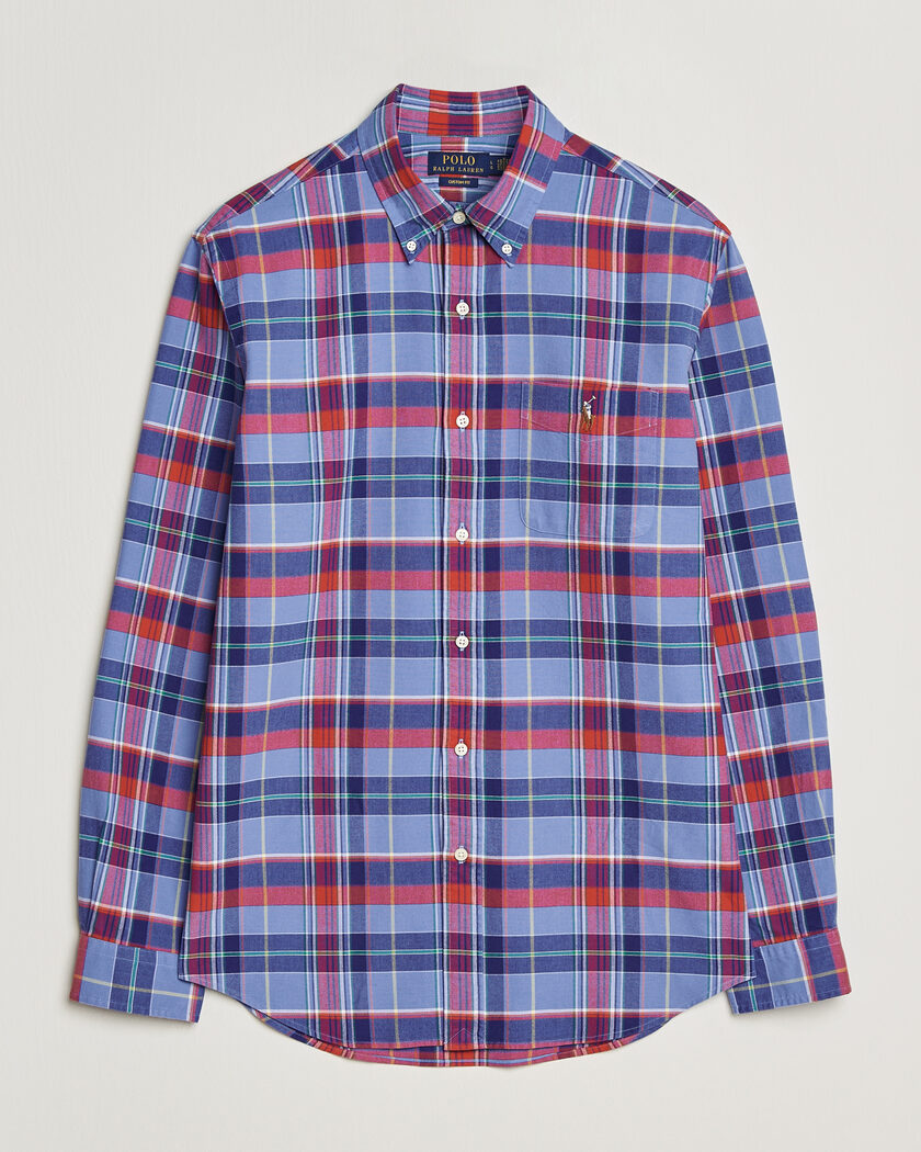 Polo Ralph Lauren Custom Fit Check Oxford Shirt Blue Multi – Flerfarvet