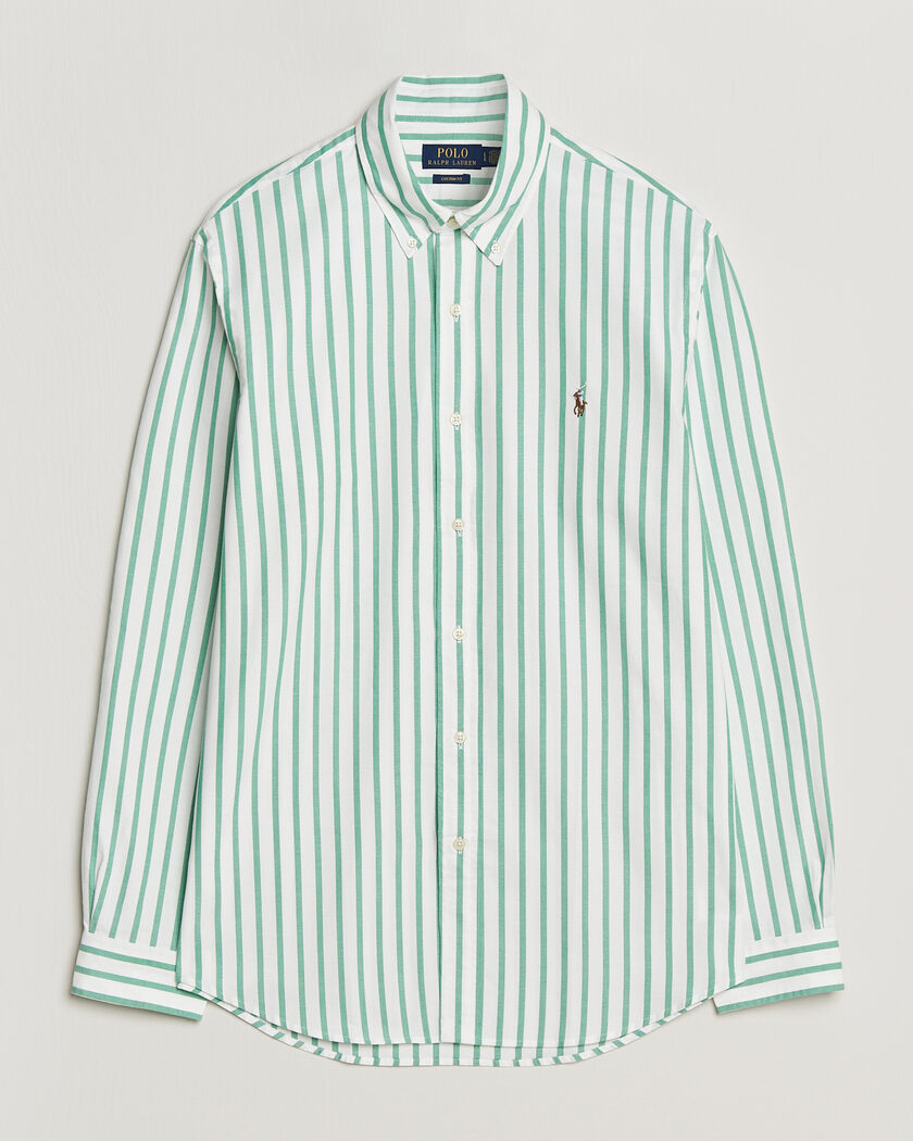 Polo Ralph Lauren Custom Fit Striped Oxford Shirt Green – Grøn