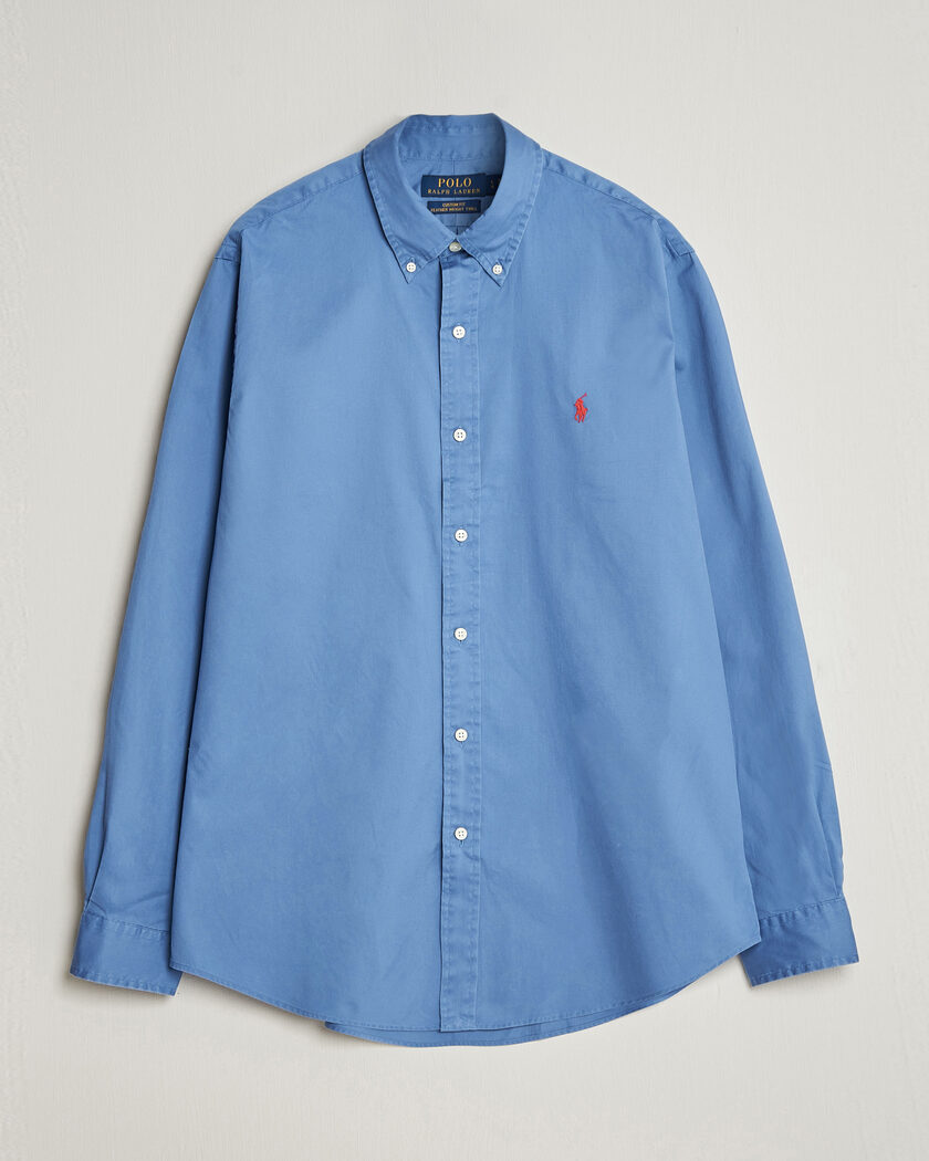  Polo Ralph Lauren Custom Fit Garment Twill Shirt Nimes Blue – Blå