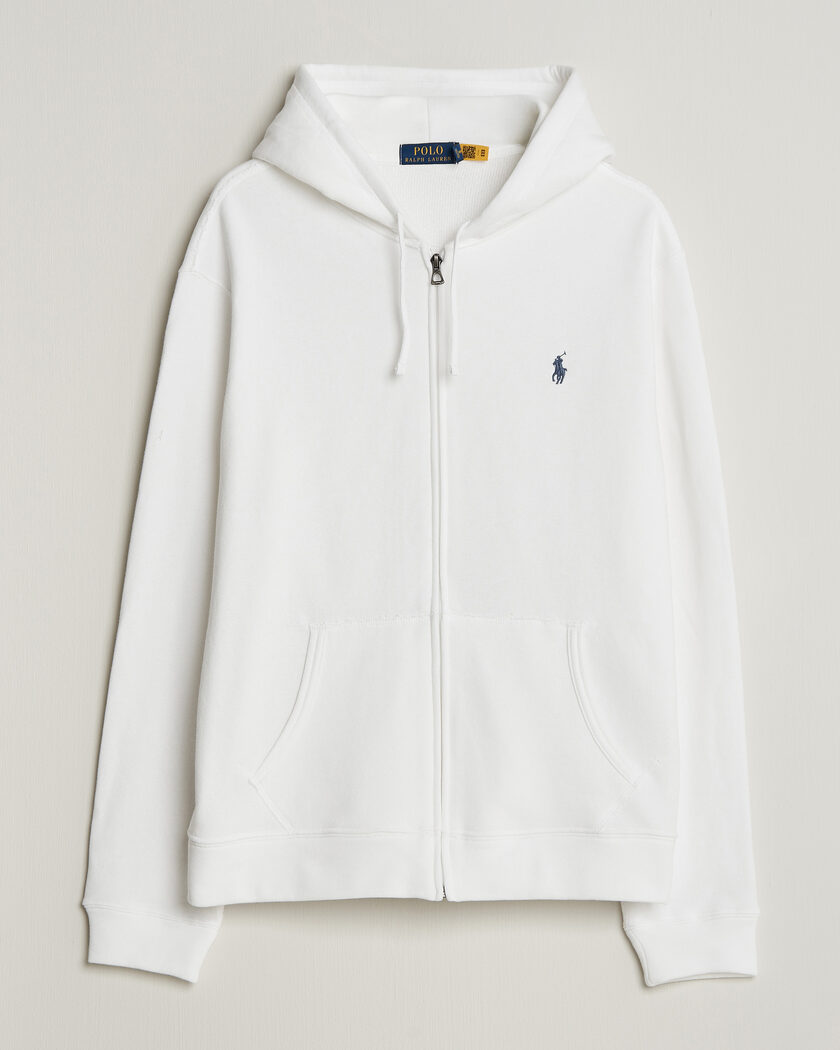 Polo Ralph Lauren Island Terry Full Zip Hoodie White – Hvid