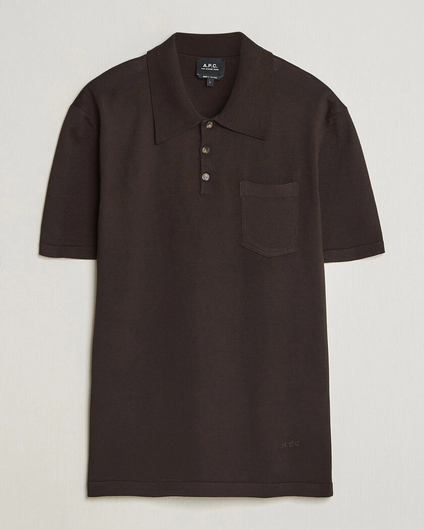 A.P.C. Colin Knitted Polo Brown – Brun