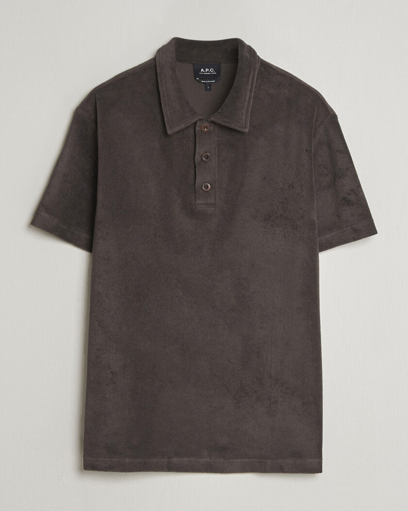 A.P.C. Julian Cotton Knitted Polo Brown – Brun