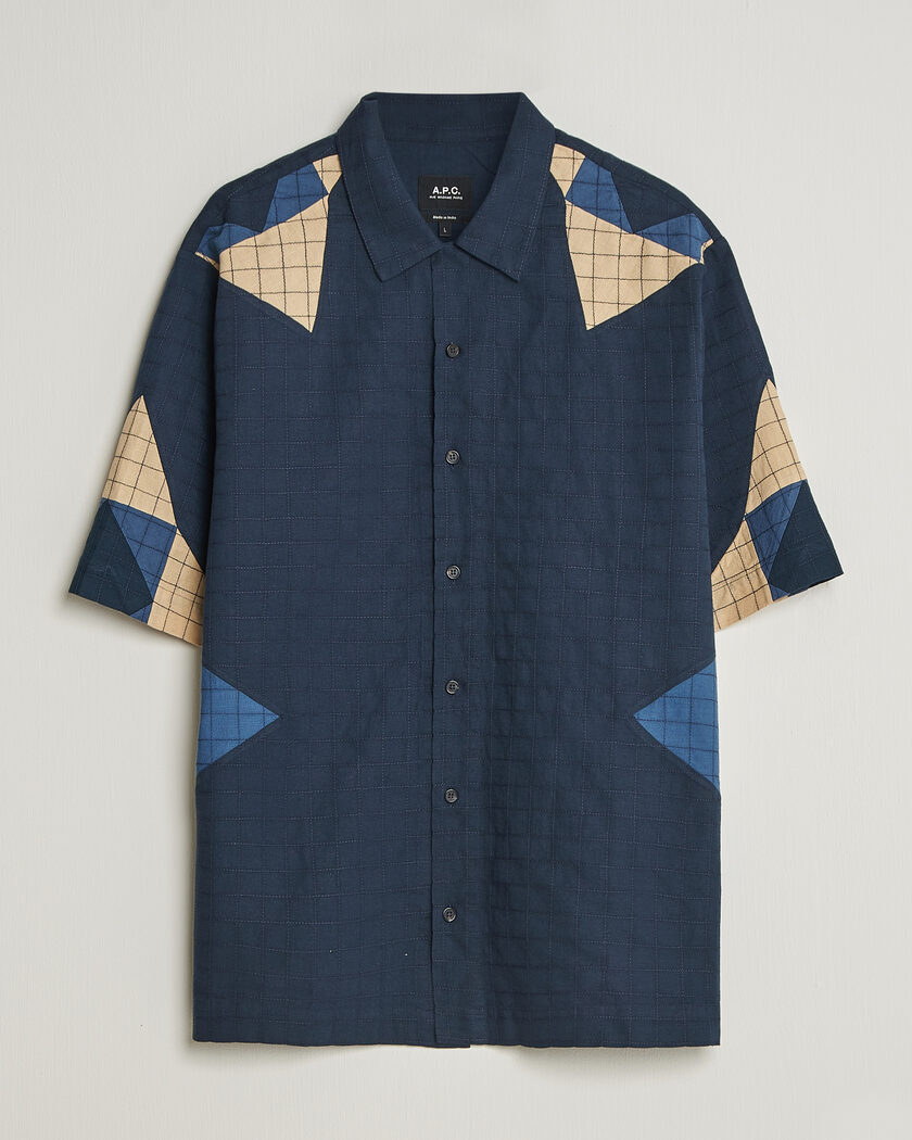 A.P.C. Patchwork Short Sleeve Indigo – Blå