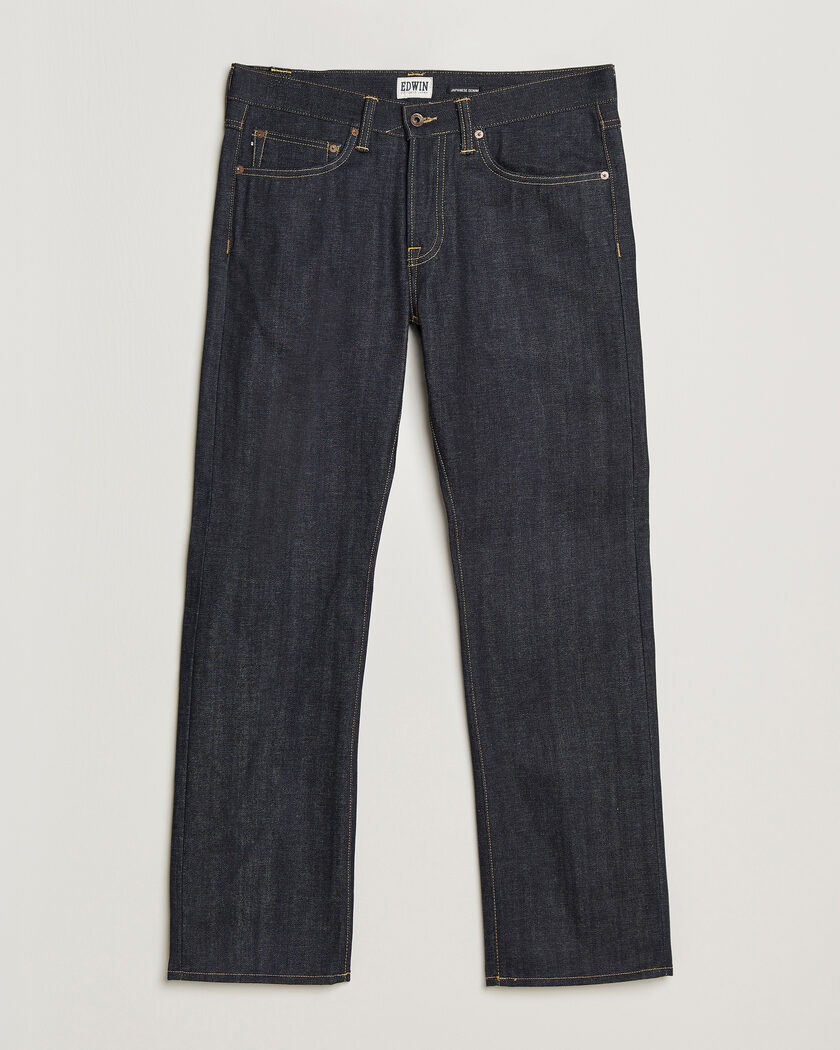  EDWIN No.47 Regular Straight Selvage Jeans Unwashed – Blå