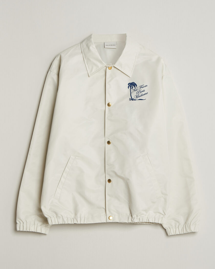 Drôle de Monsieur Palmier Slogan Coach Jacket Off White – Hvid