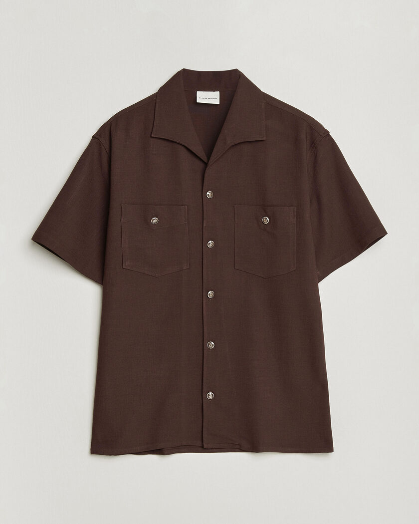 Drôle de Monsieur Viscose Resort Shirt Brown – Brun