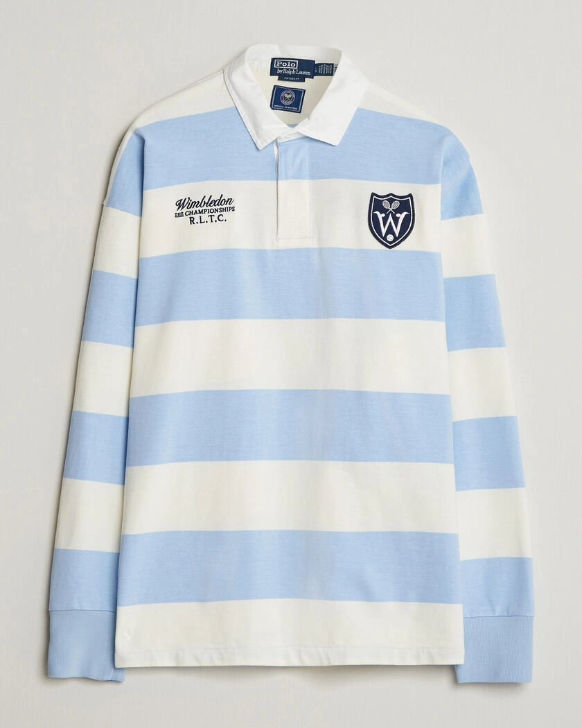 Polo Ralph Lauren Striped Rugby Pullover Office Blue/Deckwash White – Blå