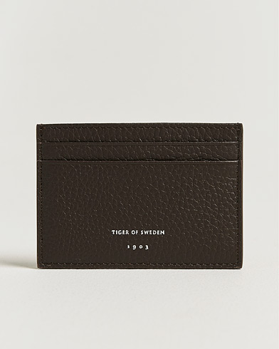 Tiger of Sweden Wharf Leather Card Holder Dark Brown – Brun