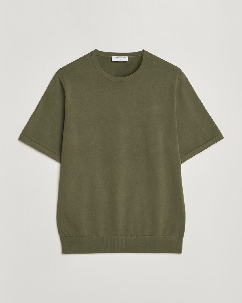 Tiger of Sweden Connor Cotton Knitted T-Shirt Kalamata Green – Grøn