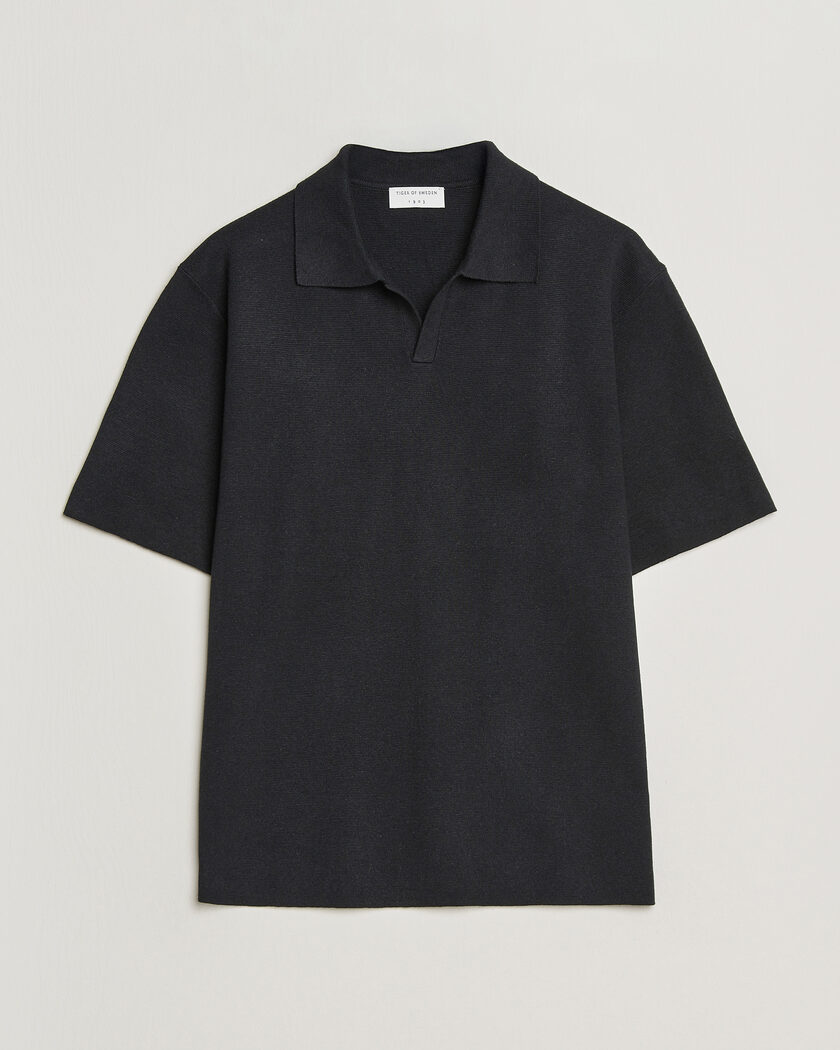 Tiger of Sweden Maelon Cotton/Linen Knitted Polo Black – Sort