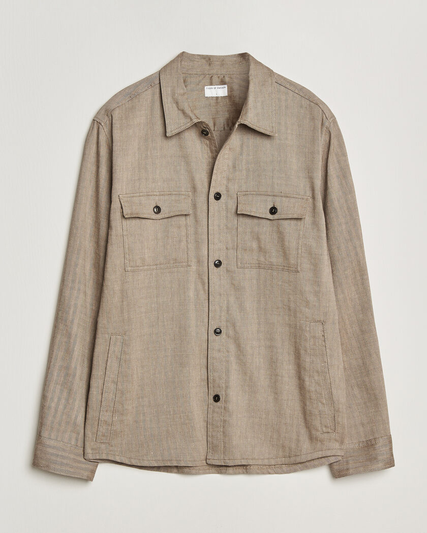  Tiger of Sweden Bishop Linen Overshirt Vintage Beige – Beige