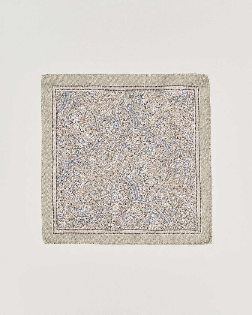 Amanda Christensen Silk Shappe Double Faced Pocket Square Green – Grøn