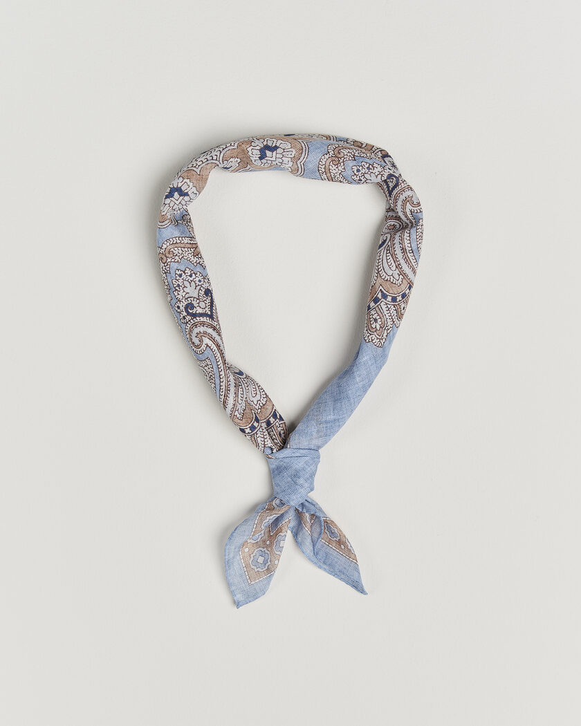 Amanda Christensen Cotton Voilé Large Paisley Bandana Blue – Blå