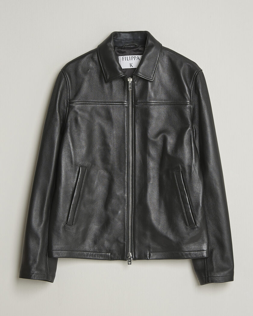 Filippa K Leather Coach Jacket Black – Sort