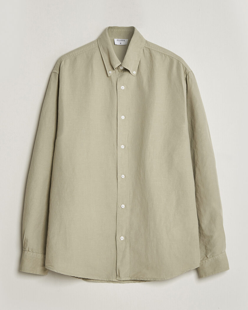 Filippa K Relaxed Cotton/Linen Shirt Light Green – Grøn
