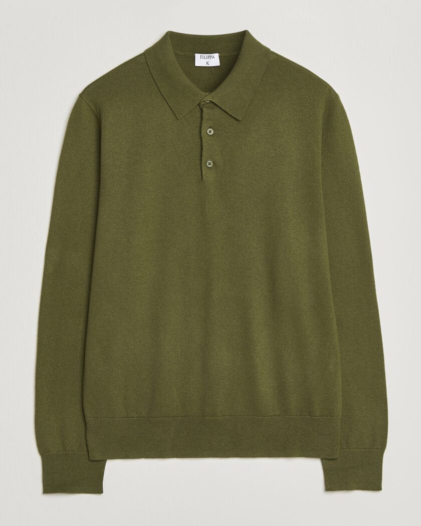 Filippa K Knitted Polo Shirt Laurel Green – Grøn