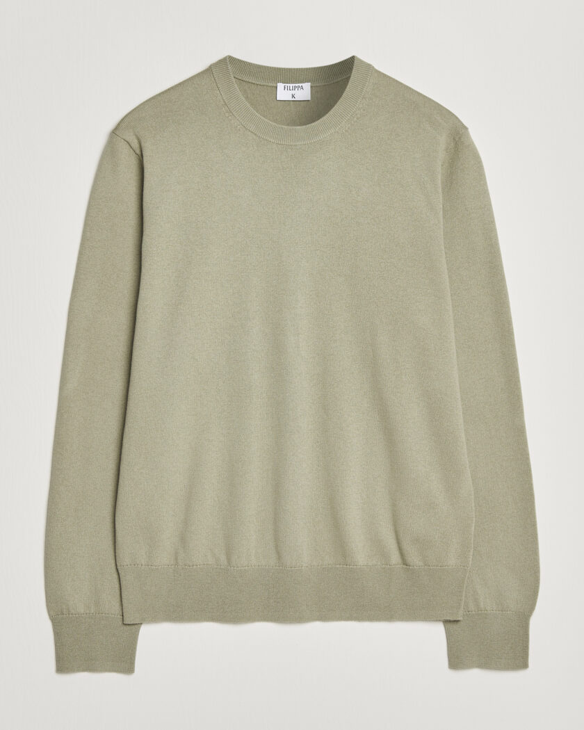 Filippa K Cotton Merino Knitted Sweater Light Green – Grøn