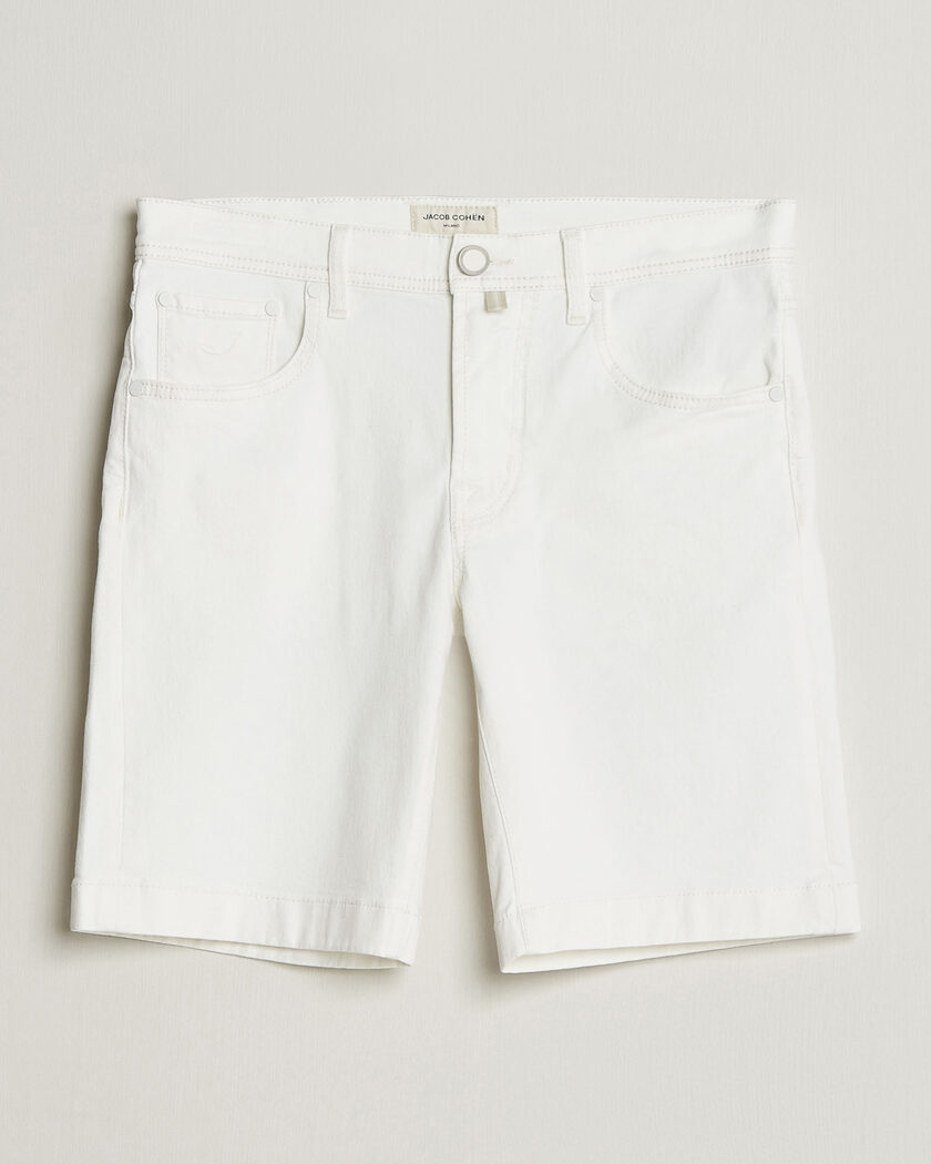 Jacob Cohën Nicolas Bull Stretch Denim Shorts White – Hvid