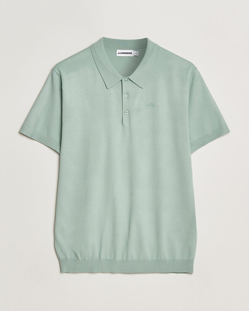 J.Lindeberg Ridge Knitted Polo Jadeite – Grøn