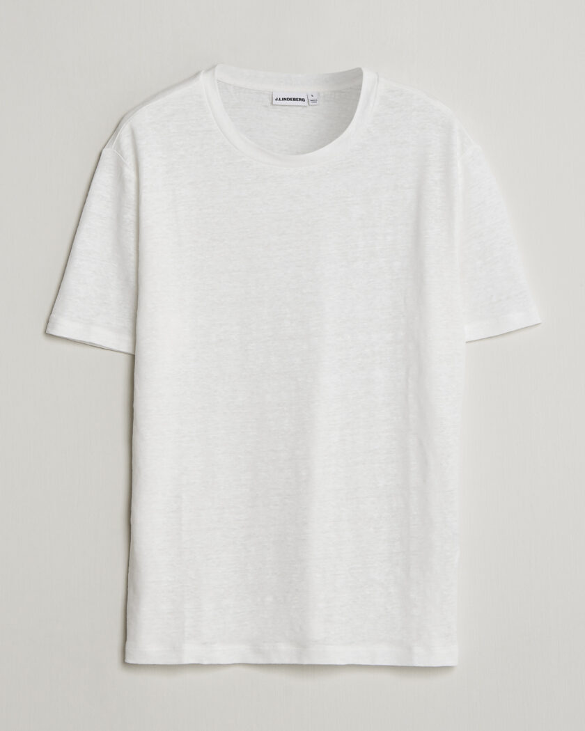 J.Lindeberg Coma Linen T-Shirt White – Hvid