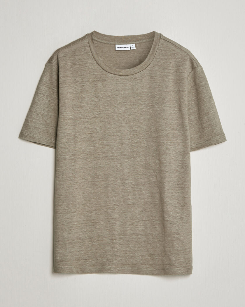 J.Lindeberg Coma Linen T-Shirt Brindle – Grøn