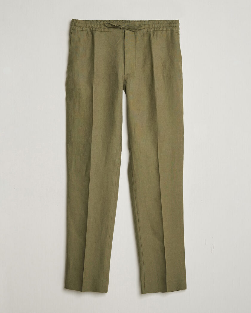 J.Lindeberg Soren Drape Linen Pants Kalamata – Grøn