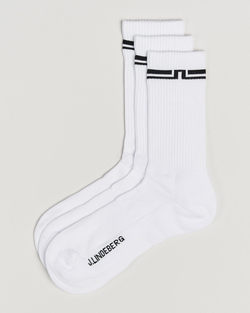 J.Lindeberg Johnson 3-Pack Socks White – Hvid