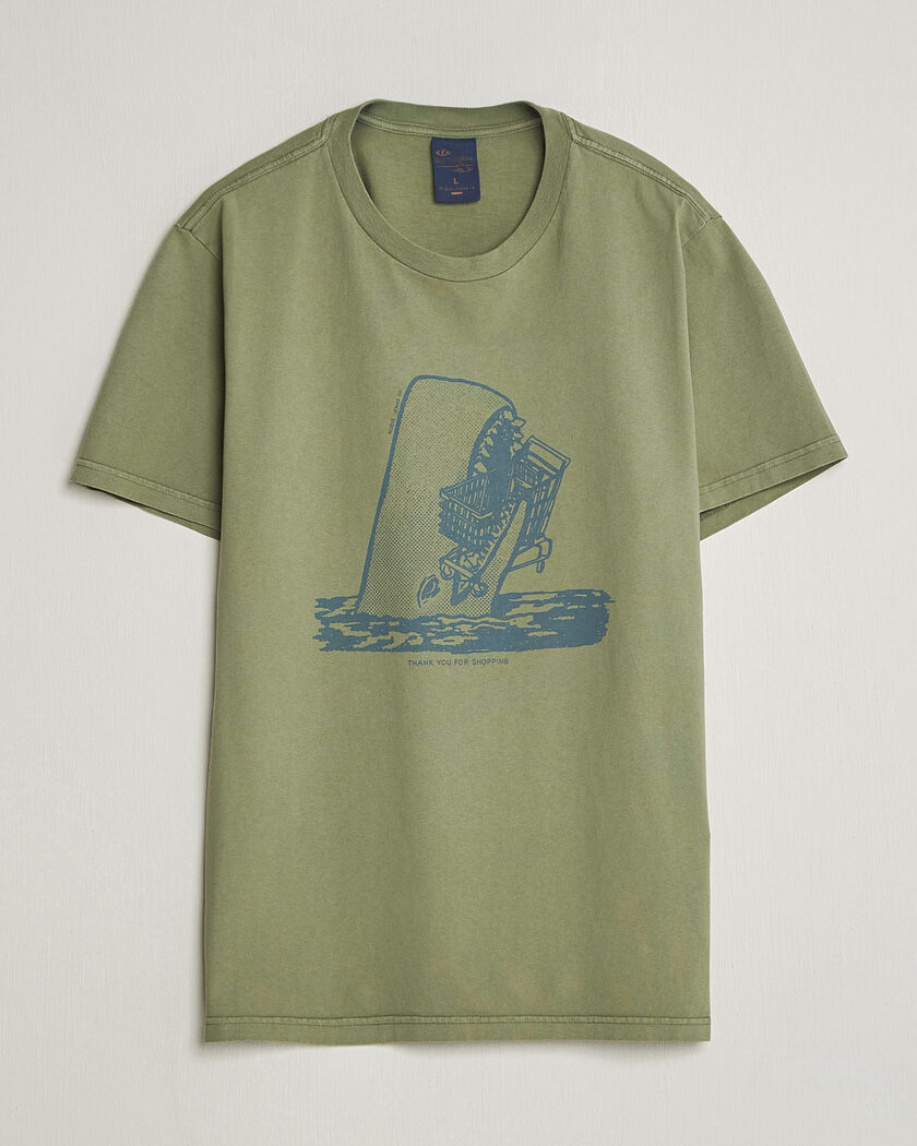 Nudie Jeans Roy Printed T-Shirt Green – Grøn
