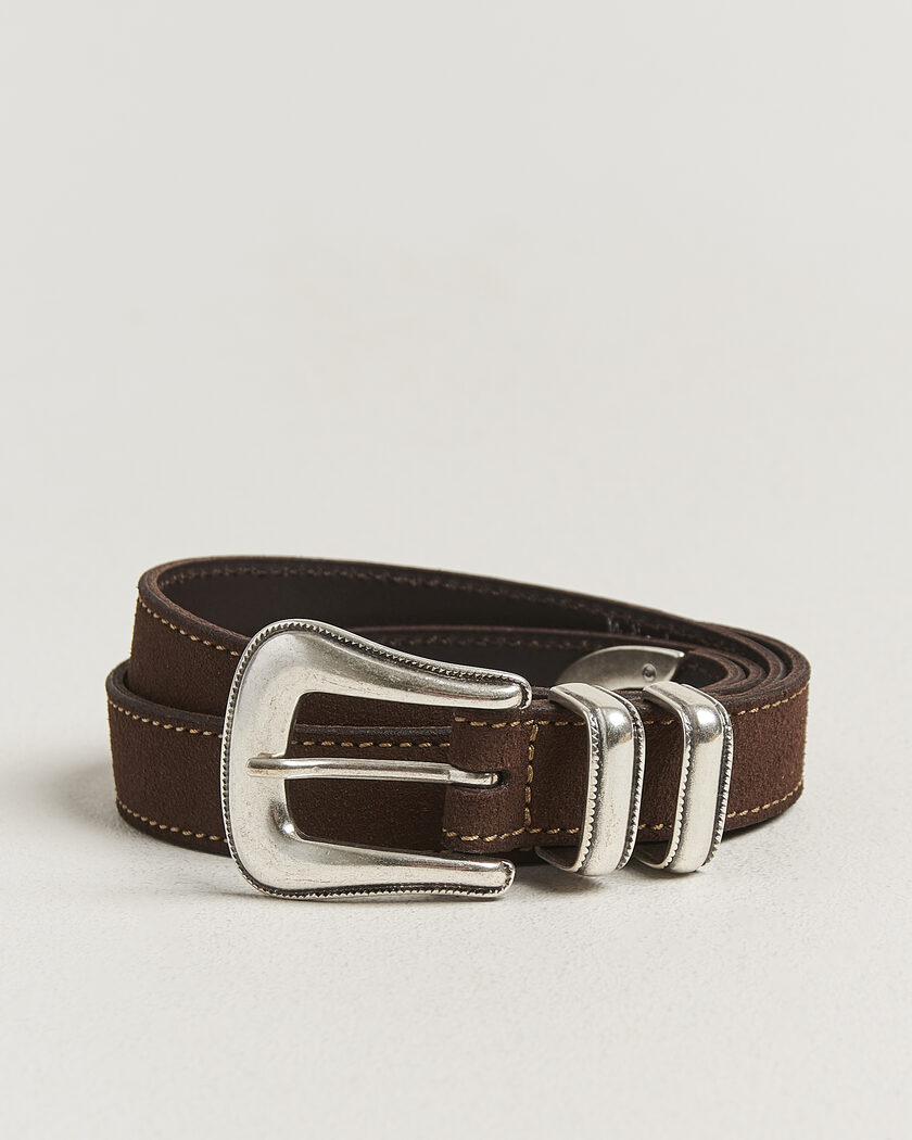Nudie Jeans Western Suede Belt Dark Brown – Brun