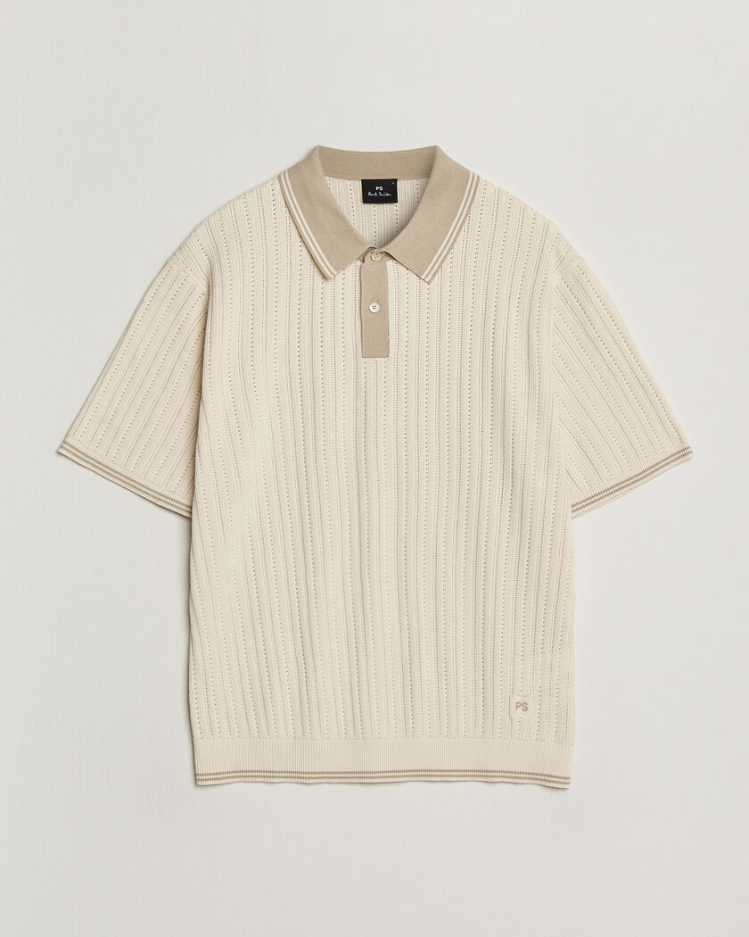 PS Paul Smith Cotton Knitted Polo White – Hvid