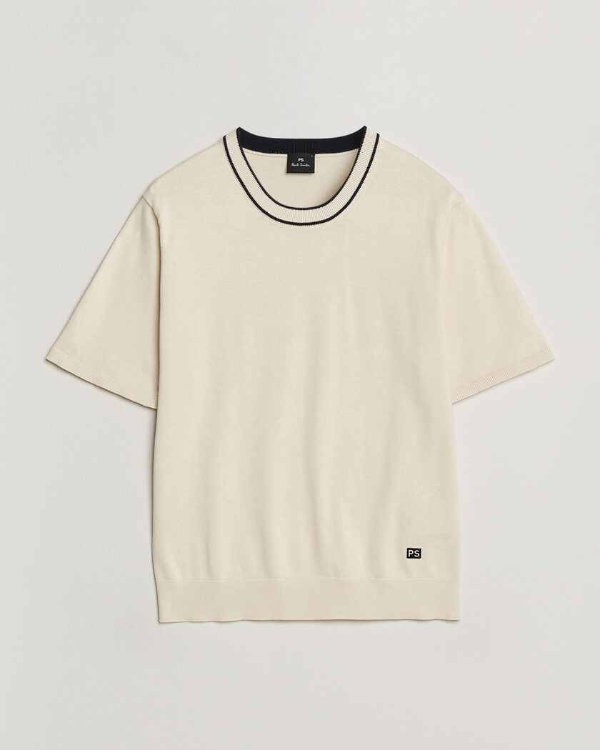 PS Paul Smith Cotton Knitted T-Shirt White – Hvid