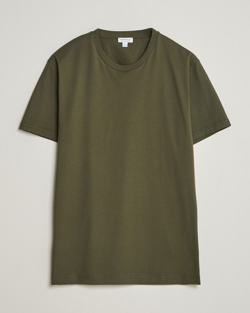 Sunspel Riviera Midweight T-Shirt Deep Olive – Grøn