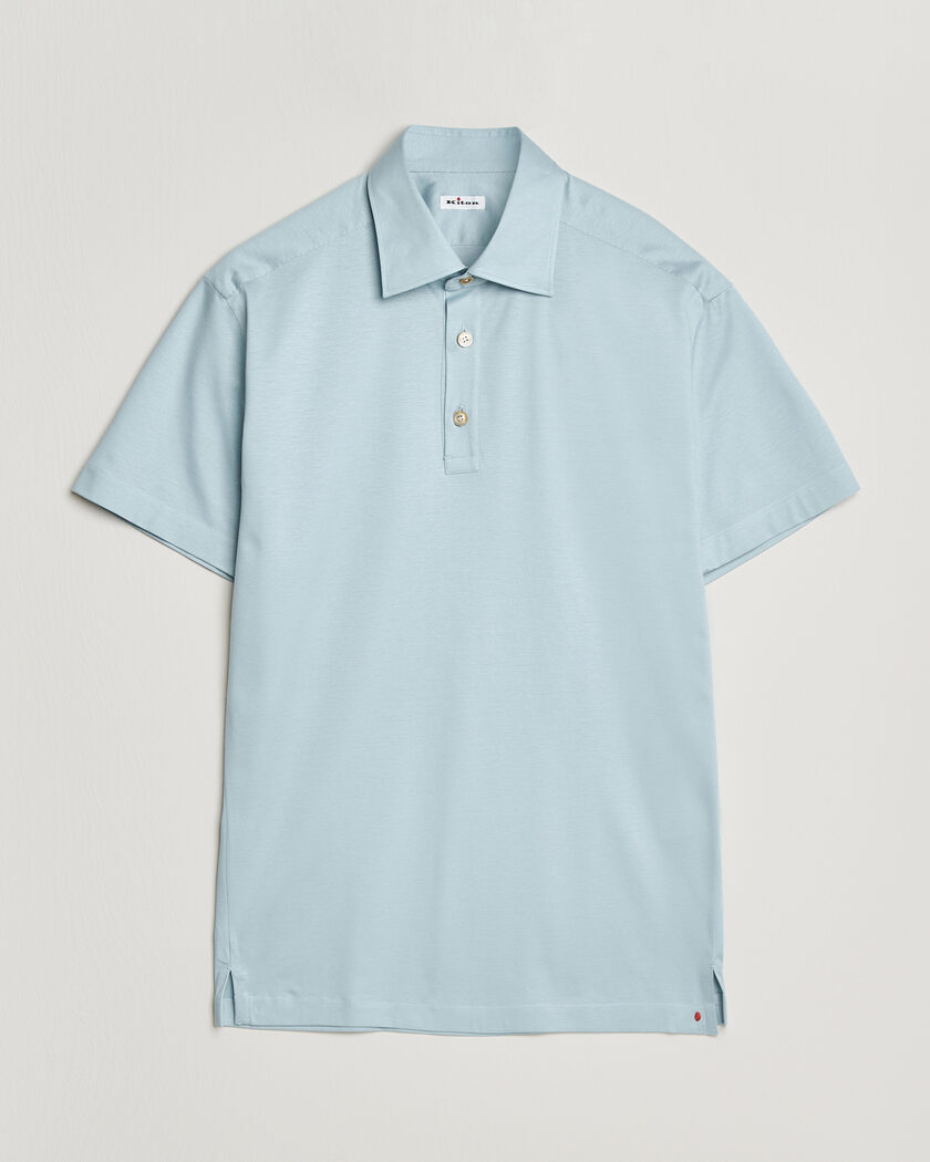 Kiton Short Sleeve Jersey Polo Sky Blue – Blå