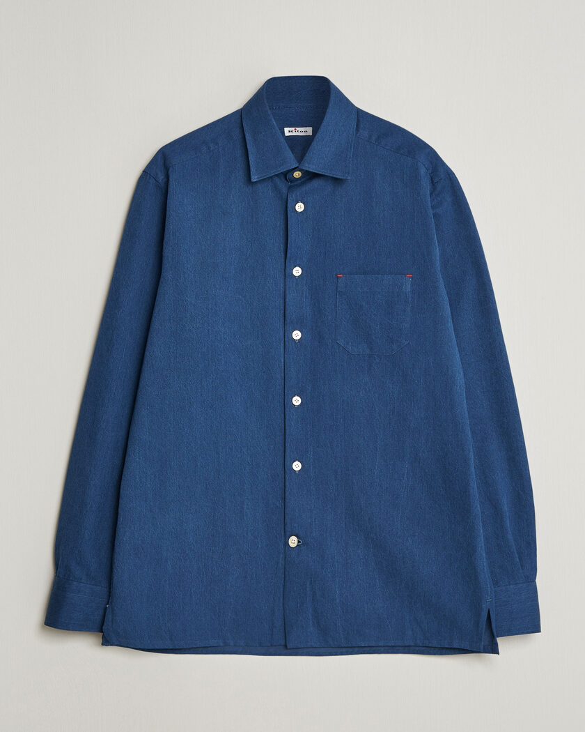 Kiton Denim Sport Shirt Medium Blue – Blå