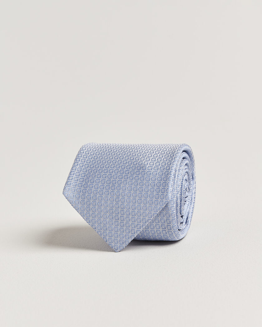 Kiton Micro Structure Silk Tie Sky Blue – Blå