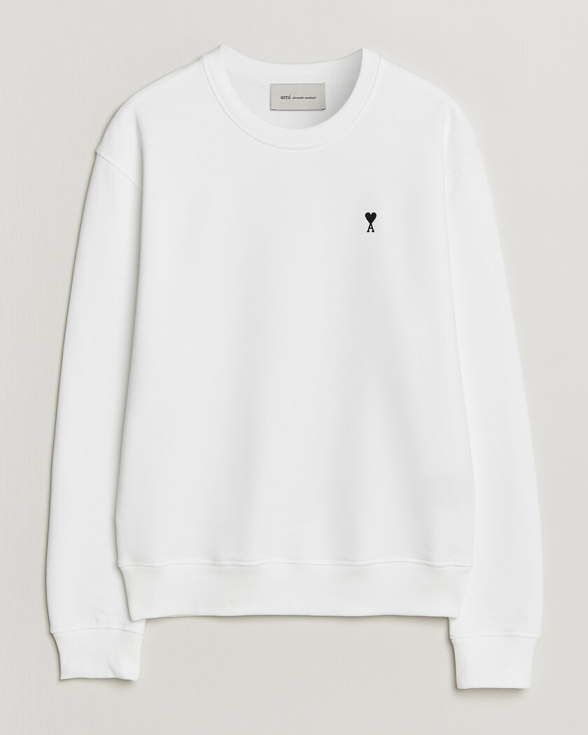 AMI Contrast Heart Logo Sweatshirt White – Hvid