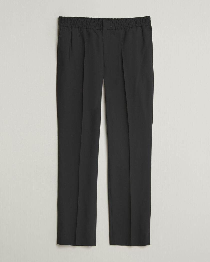 AMI Wool Drawstring Trousers Black – Sort