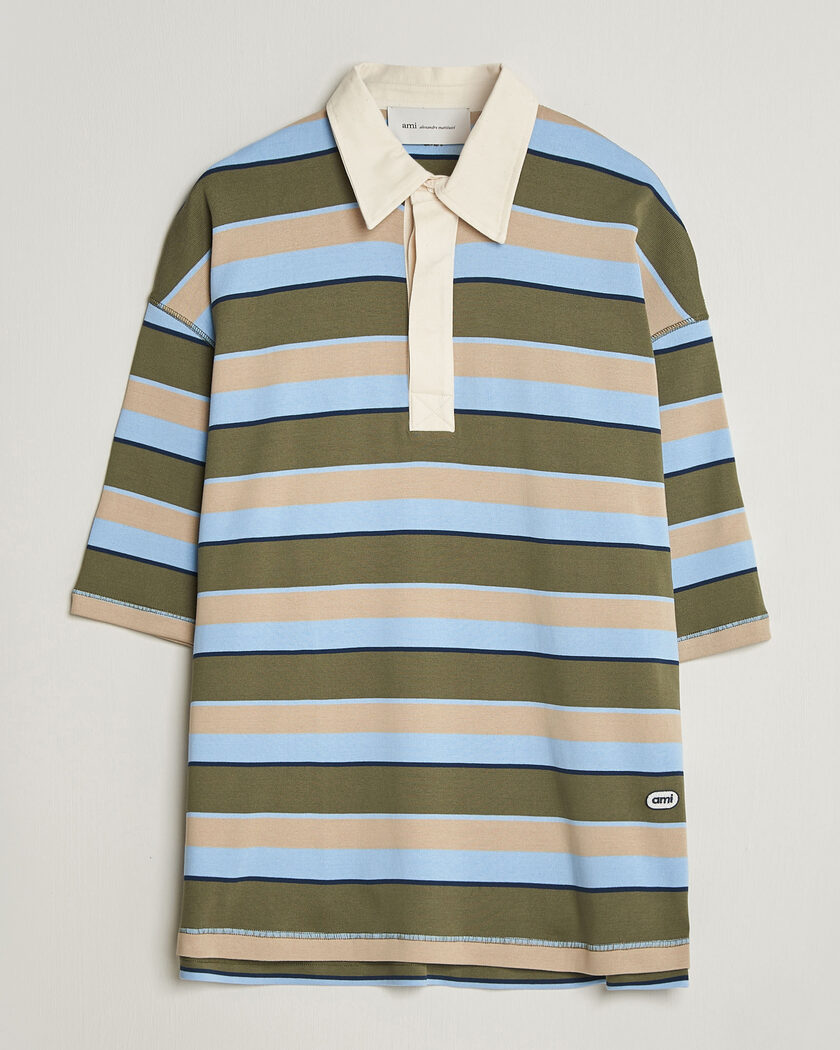 AMI Oversize Fit Striped Polo Multi – Flerfarvet