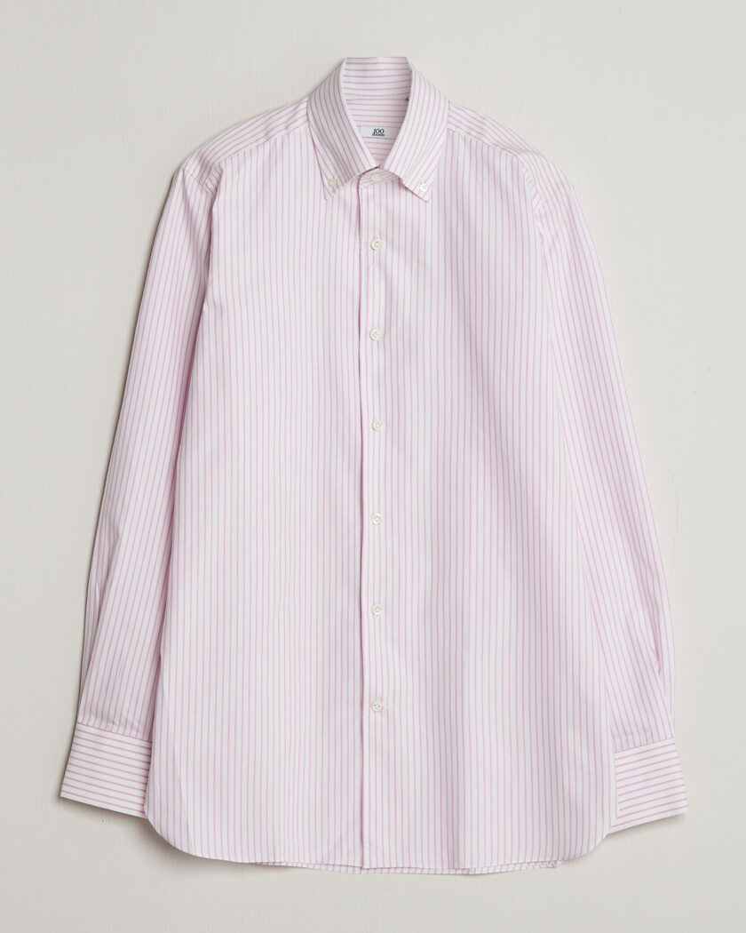 100Hands Washed Striped Oxford Shirt Lavender – Lilla