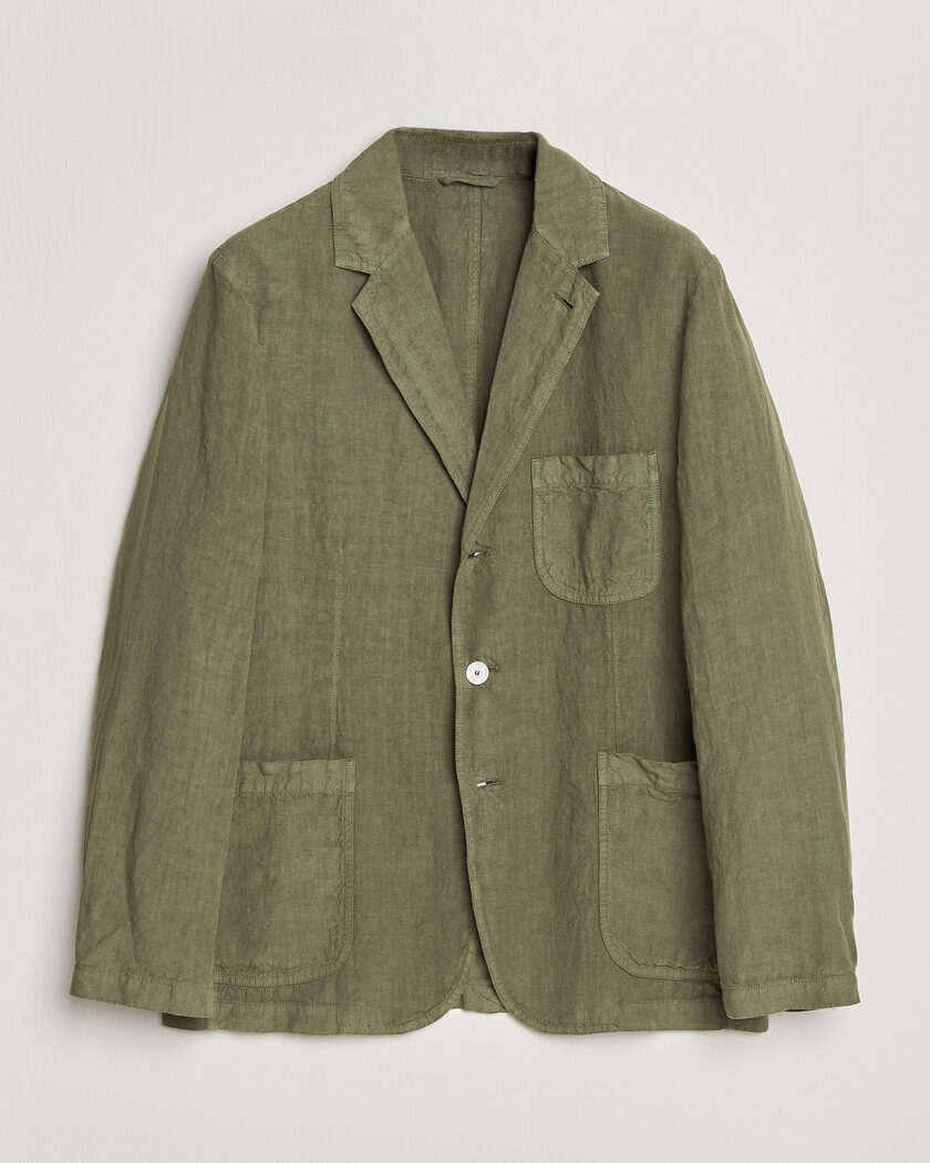 Aspesi Samuraki Linen Blazer Military – Grøn