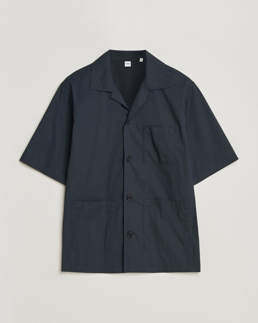 Aspesi Ago Short Sleeve Shirt Navy – Blå