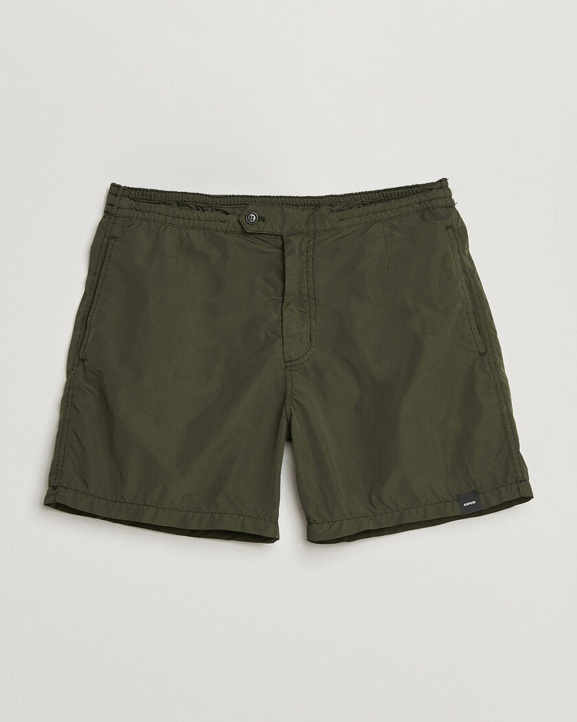 Aspesi Caprese Nylon Swim Trunks Military – Grøn