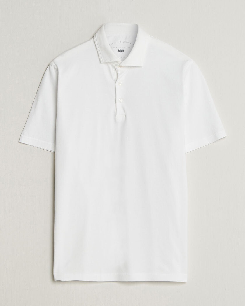 Fedeli Zero Organic Cotton Polo White – Hvid