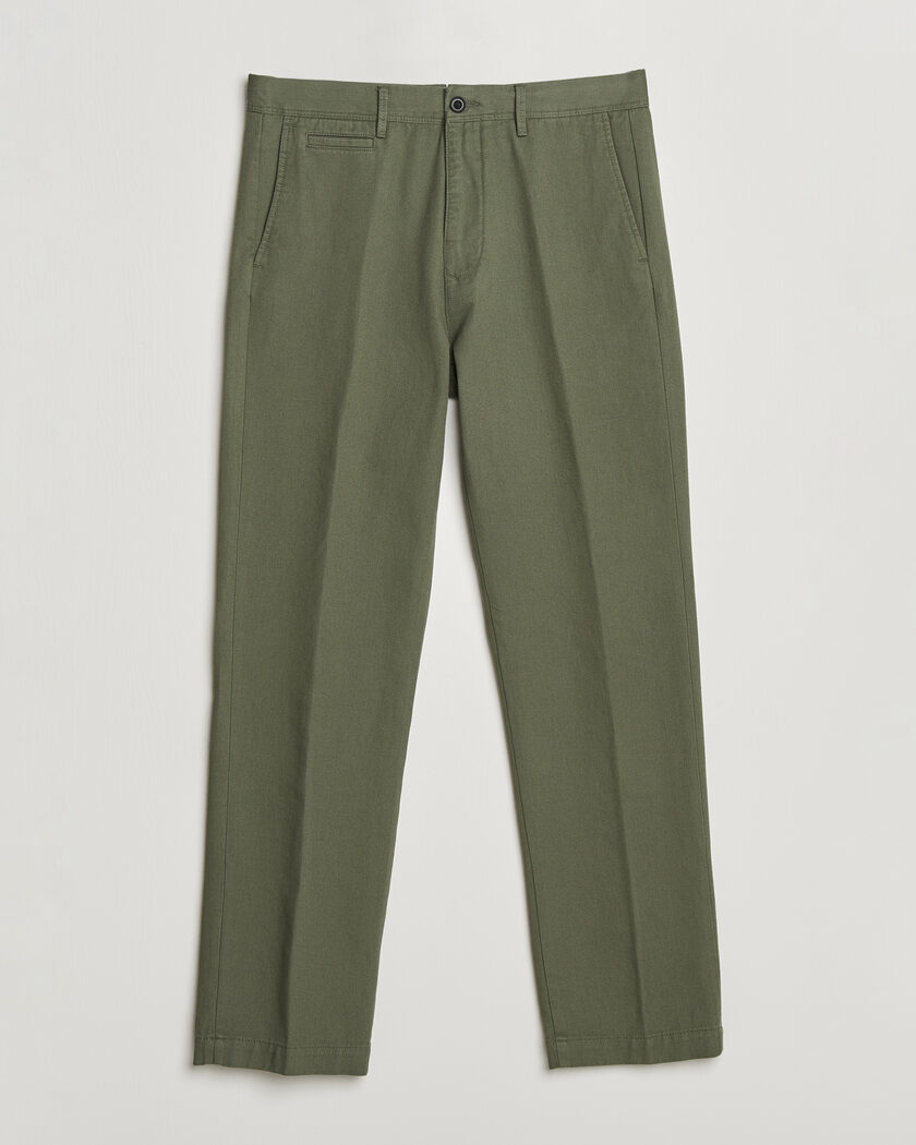 Incotex Regular Fit Uniform Cotton Slacks Military – Grøn