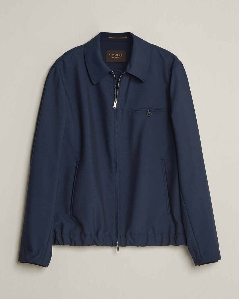 Incotex Primo Wool Shirt Jacket Navy – Blå