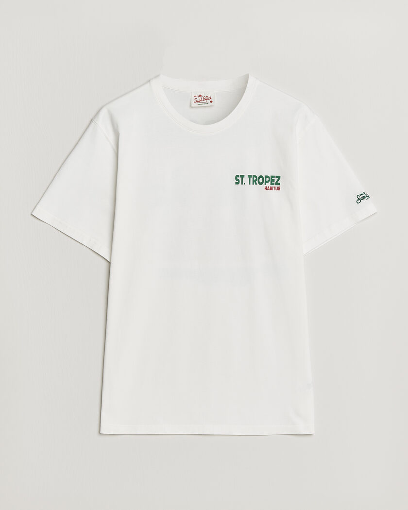 MC2 Saint Barth Back Printed Cotton T-Shirt St Tropez Sun – Hvid